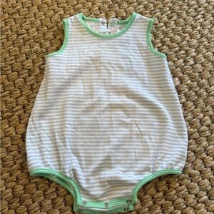 The Beaufort Bonnet Company Mint Trim Baby Romper